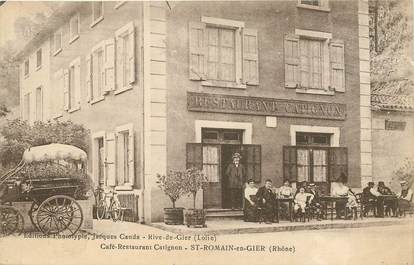 CPA FRANCE 69 "Saint Romain en Gier, Café restaurant Catignon"