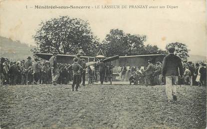 CPA  FRANCE 18 "Ménétréol sous Sancerre, le lasseur de Pranzay" / AVIATION