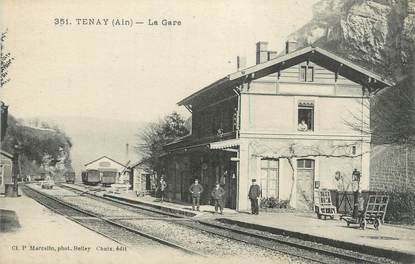 / CPA FRANCE 01 " Tenay, la gare"