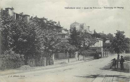 / CPA FRANCE 01 "Trévoux, quai  de Trévoux" / TRAMWAY