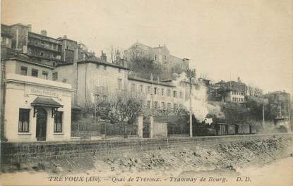 / CPA FRANCE 01 "Trévoux, quai  de  Trévoux" / TRAMWAY