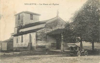 / CPA FRANCE 01 "Villette, la place et l'église"