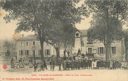 / CPA FRANCE 01 "Villars les Dombes, hôtel de ville et monument"