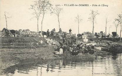 / CPA FRANCE 01 "Villars les Dombes, pêche de l'étang"