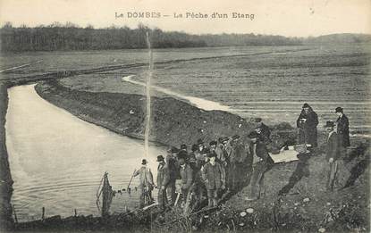 / CPA FRANCE 01 "La Dombes, la pêche d'un étang"