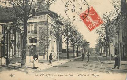 / CPA FRANCE 94 "Villejuif, av des écoles et l'entrée de l'hospice"