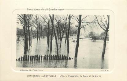 / CPA FRANCE 94 "Charenton Alfortville, l'ile, la passerelle, le canal et la Marne"