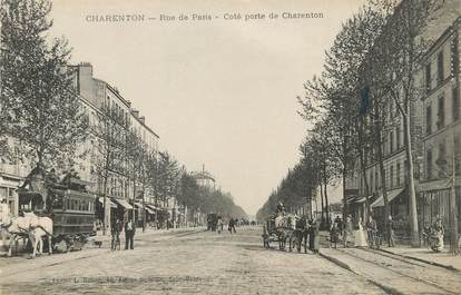 / CPA FRANCE 94 "Charenton, rue de Paris" / TRAMWAY