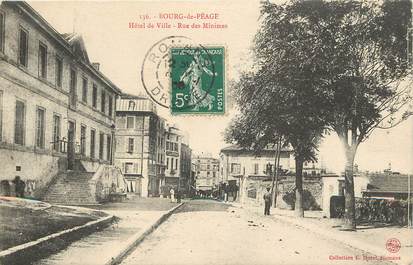 CPA FRANCE 26 "Bourg de Péage, Hotel de ville et rue des Minimes"