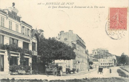 / CPA FRANCE 94 "Joinville Le Pont, le quai de beaubourg, le restaurant de la tête noire"