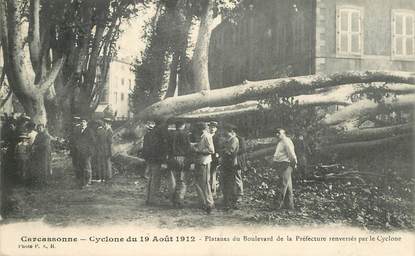 CPA  FRANCE  11 "Carcassonne, cyclone, 1912"