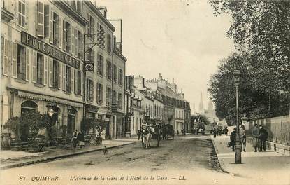 CPA FRANCE 29 "Quimper, avenue de la gare et l'Hotel de la gare"