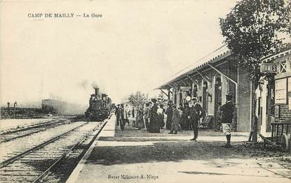 CPA FRANCE 10 "Camp de Mailly, la gare" / TRAIN