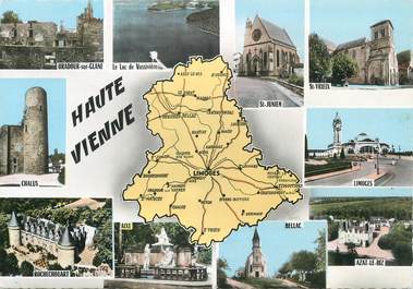 / CPSM FRANCE 87 "Haute Vienne" / CARTE GEOGRAPHIQUE