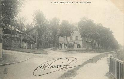 / CPA FRANCE 94 "Parc Saint Maur, le quai du parc"