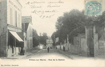 / CPA FRANCE 94 "Villiers sur Marne, rue de la Station"