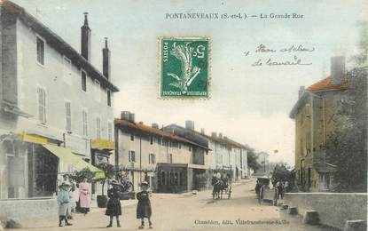 CPA FRANCE 71 "Pontaneveaux, la grande rue"