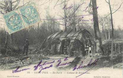 / CPA FRANCE 95 "Saint Prix, cabane de bûcherons"