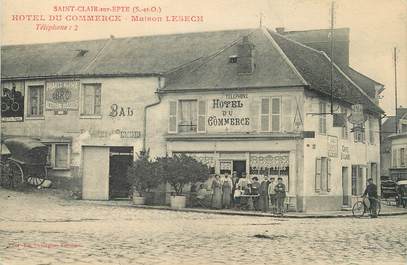 / CPA FRANCE 95 "Saint Clair sur Epte, hôtel du Commerce, maison Lesech"