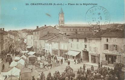 CPA FRANCE 71 "Chauffailles, place de la République"