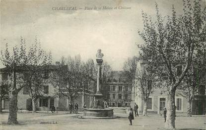 CPA FRANCE 13 "Charleval, place de la mairie et chateau"