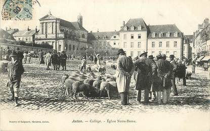 CPA FRANCE 71 "Autun, collège, Eglise Notre Dame"