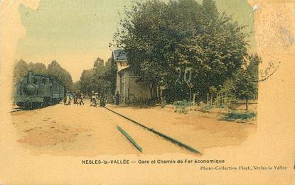 / CPA FRANCE 95 "Nesles la Vallée, gare et chemin de fer"