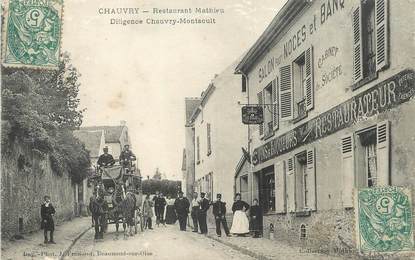 / CPA FRANCE 95 "Chauvry, restaurant Mathieu, diligence Chauvry Montsoult"