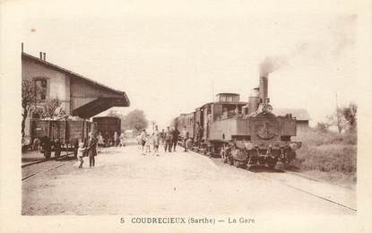 CPA FRANCE 72 "Coudrecieux, la gare" / TRAIN