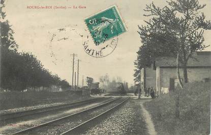 CPA FRANCE 72 "Bourg le Roi, la gare" / TRAIN