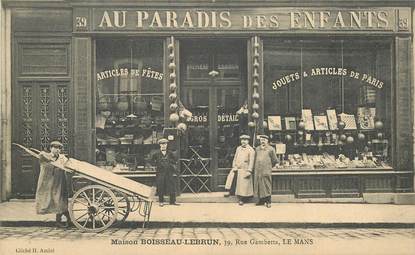   CPA FRANCE 72 "Le Mans, rue Gambetta, Maison Boisseau Lebrun, Au Paradis des enfants"