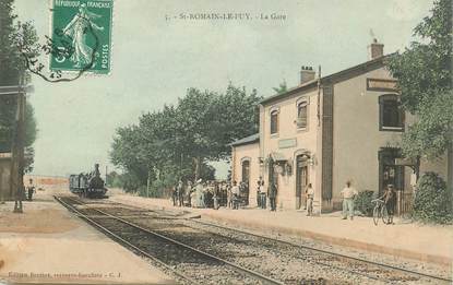 CPA FRANCE 42 "Saint Romain le Puy, la gare" / TRAIN