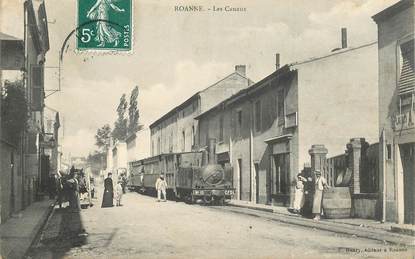 CPA FRANCE 42 "Roanne, les canaux" / TRAIN / TRAMWAY