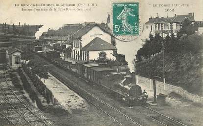 CPA FRANCE 42 "Saint Bonnet le Chateau, la gare" / TRAIN