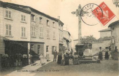 CPA FRANCE 42 "Cottance, Place de la Croix"