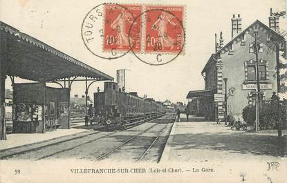 CPA FRANCE 41 "Villefranche sur Cher, la Gare" / TRAIN