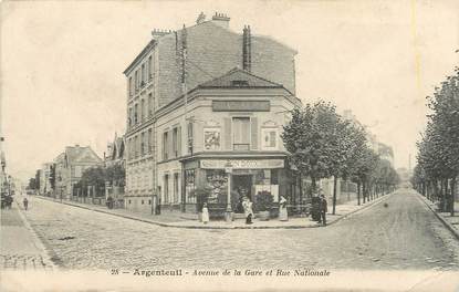 / CPA FRANCE 95 "Argenteuil, av de la Gare et rue Nationale"