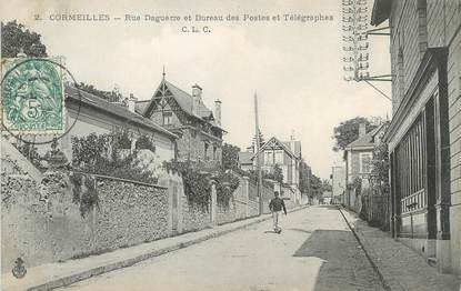 / CPA FRANCE 95 "Cormeilles en Parisis, rue Daguerre et bureau des Postes et télégraphes"