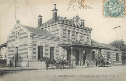 / CPA FRANCE 95 "Cormeilles, vue extérieure de la gare"