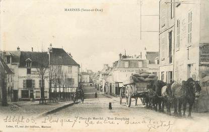 / CPA FRANCE 95 "Marines, place du marché"