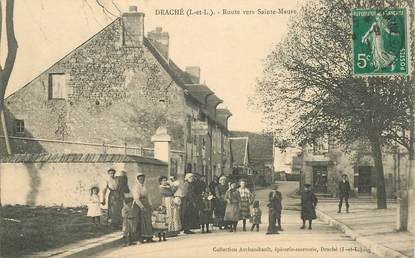 CPA FRANCE 37 "Draché, route vers Sainte Maure"