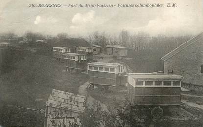 / CPA FRANCE 92 "Suresnes, Fort du Mont Valérien, Voitures colombophiles"