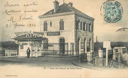 / CPA FRANCE 92 "Gare des coteaux de Saint Cloud"