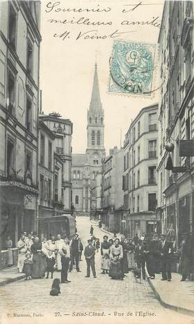 / CPA FRANCE 92 "Saint Cloud, rue de l'église"