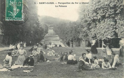 / CPA FRANCE 92 "Saint Cloud, perspective du fer à cheval, la pelouse"