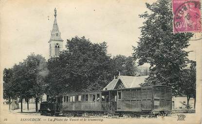 CPA FRANCE 36 "Issoudun, la place de Vouet et le tramway"