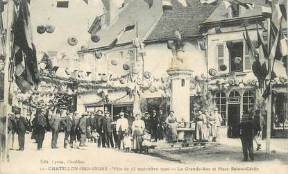 CPA FRANCE 36 "Chatillon sur Indre, Fête du 25 septembre 1910, Place Sainte Cécile"