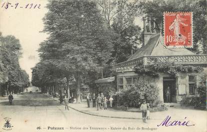 / CPA FRANCE 92 "Puteaux, station des tramways du bois de Boulogne"