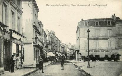 CPA FRANCE 47 "Marmande, Place Clemenceau et rue Puygueraud, café des sports"