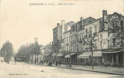 CPA FRANCE 47 "Marmande, Cafés de la gare"